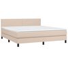 vidaXL Cama box spring con colch&oacute;n cuero sint&eacute;tico capuchino 180x200cm