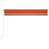 vidaXL Toldo autom&aacute;tico LED sensor de viento naranja marr&oacute;n 400x300 cm