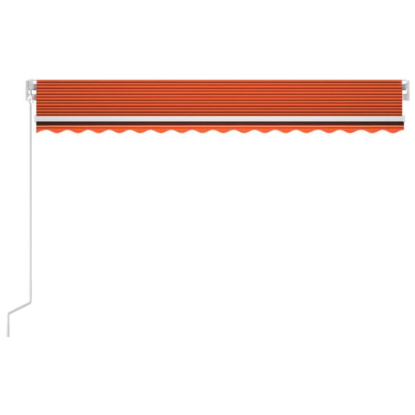vidaXL Toldo autom&aacute;tico LED sensor de viento naranja marr&oacute;n 400x300 cm