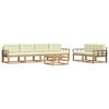 vidaXL Conjunto de sof&aacute;s de exterior 6 uds. Blanco y Crema