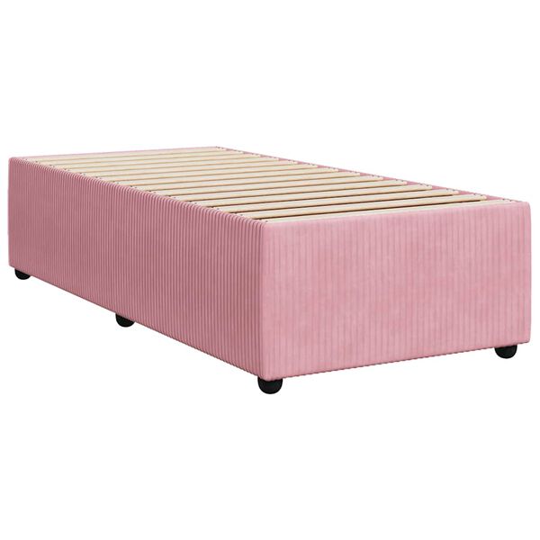 vidaXL Estructura de cama sin colch&oacute;n terciopelo rosa 100x200 cm