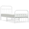 vidaXL Estructura cama sin colchón con estribo metal blanco 90x200 cm