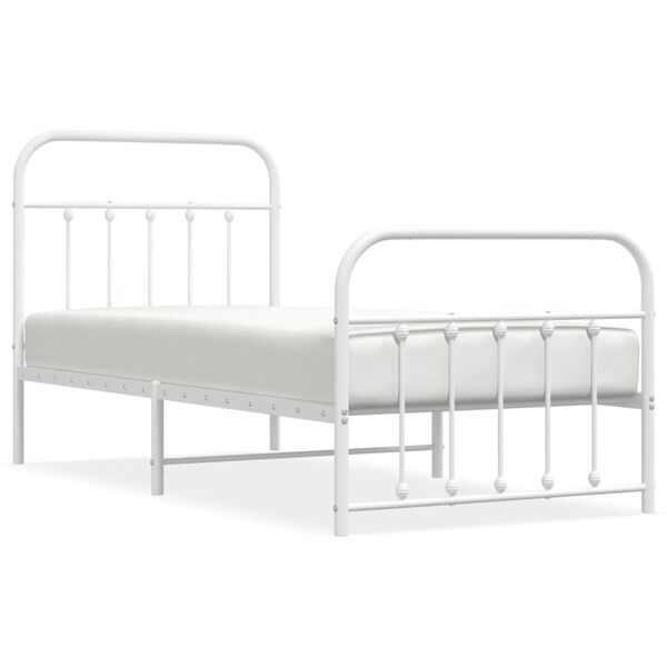 vidaXL Estructura cama sin colchón con estribo metal blanco 90x200 cm