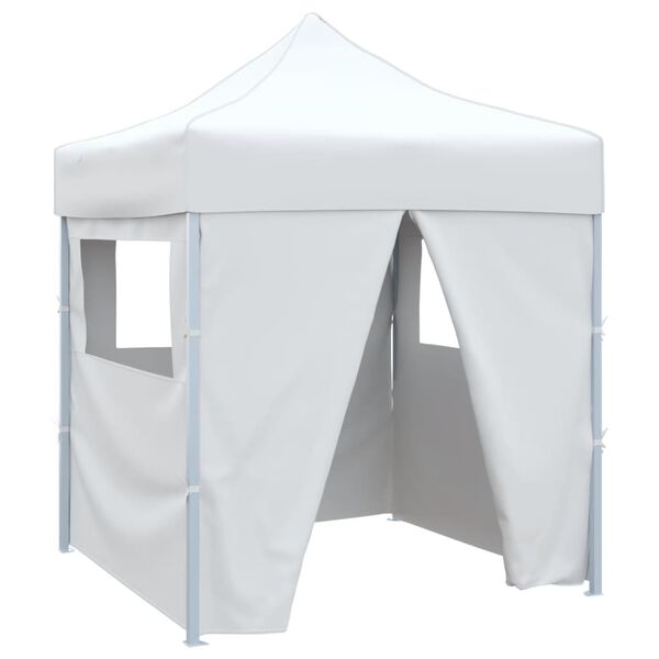vidaXL Carpa plegable profesional con 4 paredes acero blanco 2x2 m