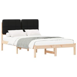 vidaXL Estructura de Cama con Cabecera Tapizada Negro 120 x 190 cm