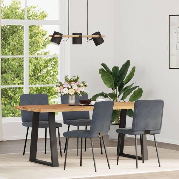 vidaXL Sillas de comedor 4 unidades terciopelo gris oscuro