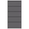 vidaXL Aparador con cajones madera contrachapada gris 60x35x121 cm