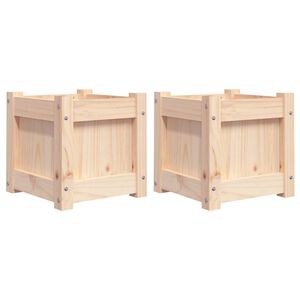 vidaXL Jardineras de exterior 2 unidades madera maciza de pino
