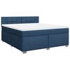 vidaXL Cama box spring con colch&oacute;n tela azul 180x200 cm