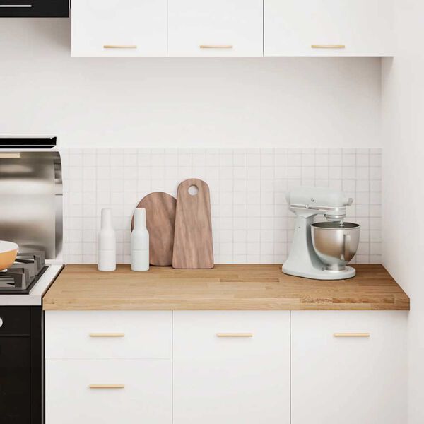 vidaXL Encimera de cocina rectangular madera maciza roble