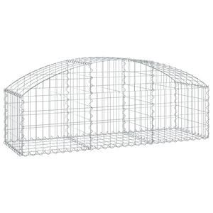vidaXL Cesta de gaviones forma arco hierro galvanizado 150x50x40/60 cm