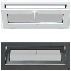 vidaXL Ventana de s&oacute;tano RISOR 110 x 40 cm PVC y vidrio Gris antracita