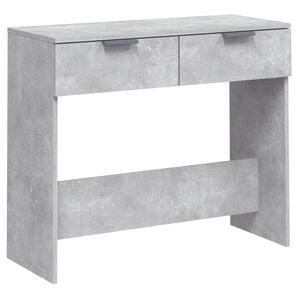 vidaXL Mesa consola de madera contrachapada gris hormig&oacute;n 90x36x75 cm