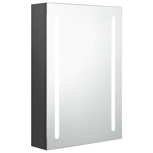 vidaXL Armario de ba&ntilde;o con espejo y luz LED gris 50x13x70 cm