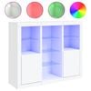 vidaXL Aparadores con luces LED 3 piezas madera de ingenier&iacute;a blanco