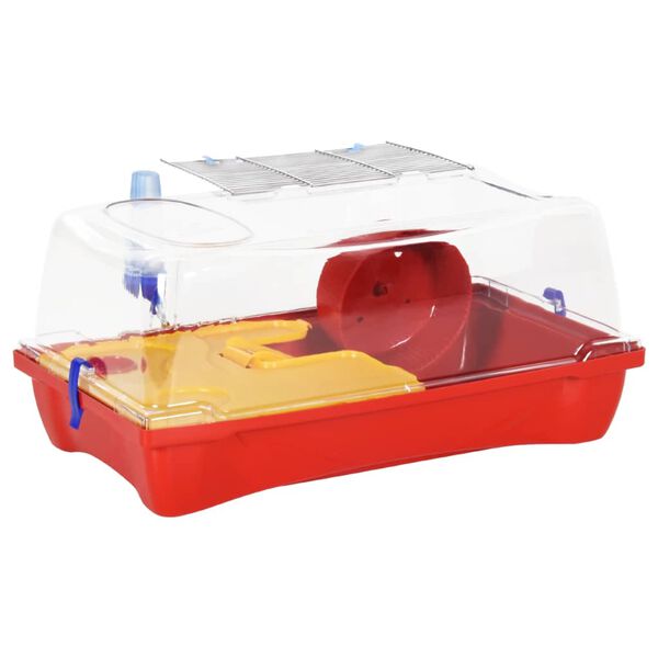 vidaXL Jaula para hámster polipropileno roja 57x33x26 cm