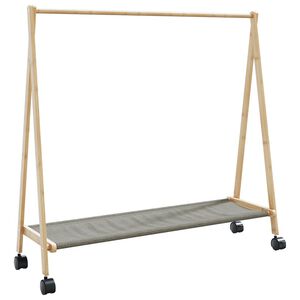 vidaXL Perchero con estantes y ruedas 106x34x106,5 cm bamb&uacute;