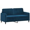 vidaXL Sof&aacute; 2 plazas almohadas y cojines terciopelo azul 140 cm