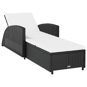 vidaXL Tumbona con coj&iacute;n rat&aacute;n sint&eacute;tico blanco crema