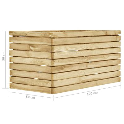 vidaXL Arriate de madera de pino impregnada 100x50x50 cm