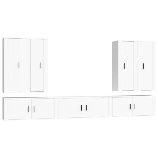 vidaXL Set de muebles para TV 7 piezas madera contrachapada blanco
