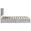 vidaXL Cama con almacenamiento con cabecera Gris Sonoma 160 x 200 cm