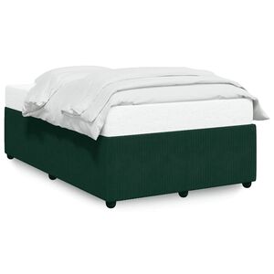 vidaXL Estructura cama sin colch&oacute;n terciopelo verde oscuro 120x190cm