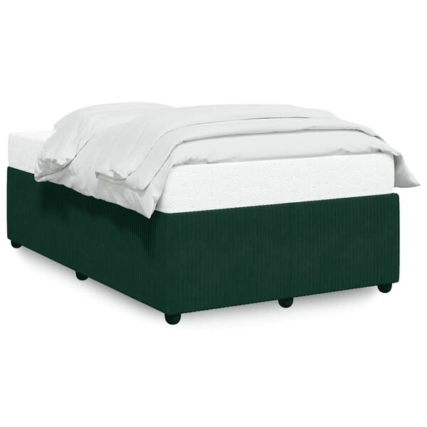 vidaXL Estructura cama sin colch&oacute;n terciopelo verde oscuro 120x190cm