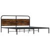 vidaXL Estructura de cama sin colch&oacute;n metal roble ahumado 183x213 cm