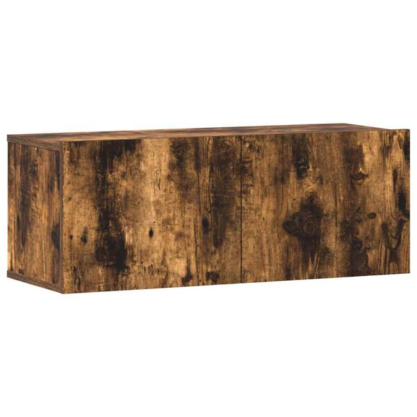 vidaXL Set de muebles de TV 3 pzas madera contrachapada roble ahumado