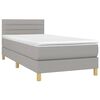 vidaXL Cama box spring con colch&oacute;n tela gris claro 80x200 cm