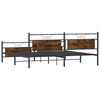 vidaXL Estructura de cama sin colch&oacute;n metal roble ahumado 200x200 cm
