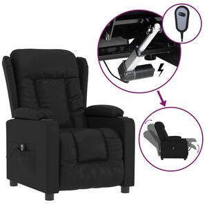 vidaXL Sill&oacute;n reclinable el&eacute;ctrico de cuero sint&eacute;tico negro