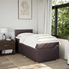 vidaXL Cama box spring con colch&oacute;n tela marr&oacute;n oscuro 90x200 cm