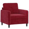 vidaXL Sill&oacute;n con taburete terciopelo rojo tinto 60 cm
