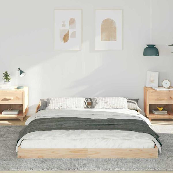 vidaXL Estructura de cama Marr&oacute;n 160 x 200 cm Madera de pino macizo