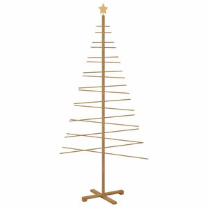 vidaXL &Aacute;rbol de Navidad de madera con soporte Marr&oacute;n 210 cm Bamb&uacute;