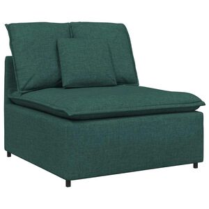 vidaXL M&oacute;dulo central de sof&aacute; modular con cojines, verde oscuro, 100 cm