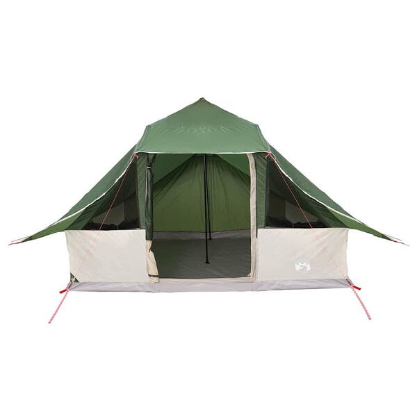 vidaXL Carpa Tipi con techo Verde 364 x 281 x 257 cm tafetán