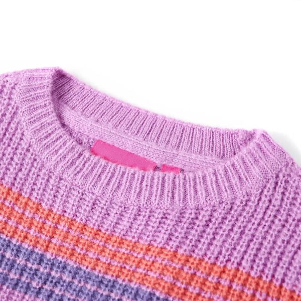 Jersey de punto infantil con rayas color lila y rosa 92