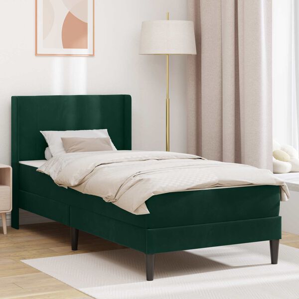 vidaXL Estructura de cama Verde oscuro 100 x 200 cm Terciopelo