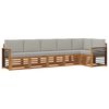 vidaXL Conjunto de sof&aacute;s de exterior 6 uds. Gris Natural y Claro