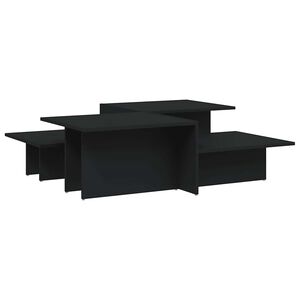 vidaXL Mesas de centro 2 uds madera contrachapada negra