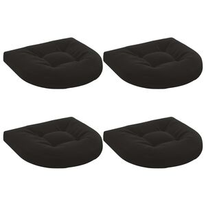 vidaXL Cojines de Asiento de 4 Piezas 4 uds. 100% Poli&eacute;ster Negro
