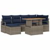 vidaXL Conjunto de sof&aacute;s de jard&iacute;n 7 uds. Gris rat&aacute;n sint&eacute;tico