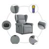 vidaXL Sillón de masaje eléctrico reclinable elevable tela gris claro