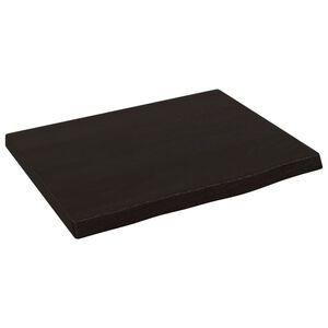 vidaXL Encimera baño madera maciza tratada marrón oscuro 40x30x2 cm