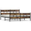 vidaXL Estructura de cama sin colch&oacute;n metal roble ahumado 193x203 cm