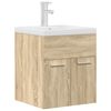 vidaXL Mueble de ba&ntilde;o con lavabo incorporado y grifo roble Sonoma