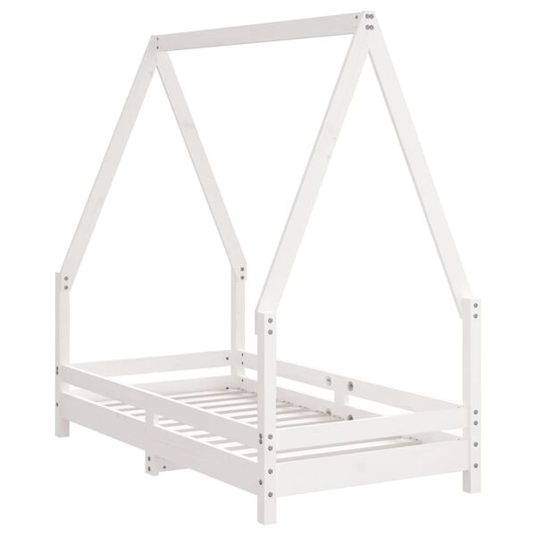 vidaXL Estructura de cama para ni&ntilde;os madera de pino blanco 70x140 cm